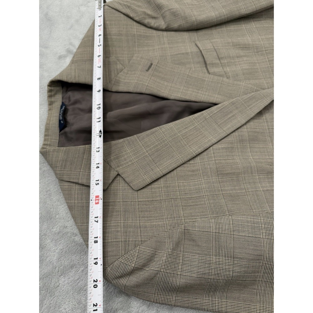 VTG Brooks Brothers Brookease Blazer Men 41 Beige Plaid Wool Sport Coat Jacket - Picture 12 of 13